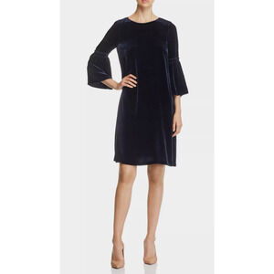 Lafayette 149 Velvet Dress XL Black Knee Length Long Sleeve Roslin Holiday Glam